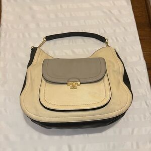 Tory Burch Black and Cream Shoulder Bag